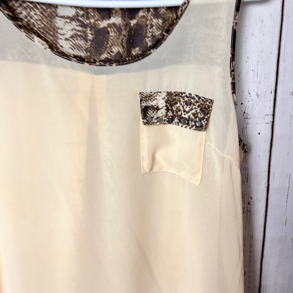 Edge Women's Sleeveless Dressy Flowy Tank Sz L - Picture 3 of 9